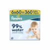 Дитячі вологі серветки Pampers 99 Water 60 шт х 6 пачок (360 шт) (8006530116596) - Image 1