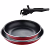 Набор посуды Bergner Click & cook, зі знімною ручкою, 22/26 см, червоний (BG-31605-RD) - Image 1