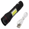 Ручний ліхтар X-Balog Police BL-520, Li-ion, T6+Cob, Zoom, ЗУ USB - Image 1
