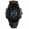 Часы наручные SKMEI 1426AGBK, PARACORD, ARMY GREEN-BLACK, ABS RING, Compass, термометр, 10463 - Image 1