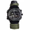 Часы наручные SKMEI 2202AG, PARACORD, ARMY GREEN, Compass, термометр, свисток, кресало, 10347 - Image 1