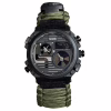 Часы наручные SKMEI 2202AG, PARACORD, ARMY GREEN, Compass, термометр, свисток, кресало, 10347 - Image 1
