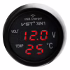 Автомобильный вольтметр VST-706-1 с термометром и USB - Image 1