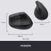 Мышка Logitech Lift Vertical Ergonomic Wireless/Bluetooth for Business Graphite (910-006494) - Image 9