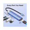 Концентратор Vention USB 3.1 Type-C to HDMI/USB 3.0x3/PD 100W Blue Aluminum Alloy Hub 5-in-1 (TGESB) - Image 4