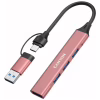 Концентратор Canyon hub DS-02 4in1 USB-A/C Pink (CNS-TDS02P) - Image 5