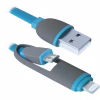 Дата кабель USB 2.0 AM to Lightning + Micro 5P 1.0m blue Defender (87487) - Image 2