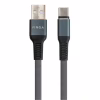 Дата кабель USB 2.0 AM to USB-C 1.0m flat nylon gray Vinga (VCPDCTCFNB1GR) - Image 2