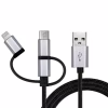 Дата кабель USB 2.0 AM to Lightning + Micro 5P + USB-C 1.0m black REAL-EL (EL123500035) - Image 2