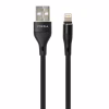 Дата кабель USB 2.0 AM to Lightning 1.0m cylindric nylon back Vinga (VCPDCLCANB1BK) - Image 2