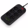 Сетевой фильтр питания ColorWay CW-CHE64B, 6 розеток/4USB Black (CW-CHE64B) - Image 2
