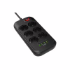 Сетевой фильтр питания ColorWay CW-CHE64B, 6 розеток/4USB Black (CW-CHE64B) - Image 3