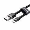 Дата кабель USB 2.0 AM to Lightning 0.5m Cafule 2.4A grey+black Baseus (CALKLF-AG1) - Image 2