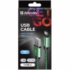 Дата кабель USB 2.0 AM to USB-C 1.0m PRO green Defender (87816) - Image 3
