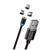 Дата кабель USB 2.0 AM to Lightning + Micro 5P + USB-C 1.0m Magnet only charge ColorWay (CW-CBUU020-BK) - Image 4