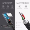 Дата кабель USB 2.0 AM to USB-C 1.0m US284 Angled Alum. Braid Black Ugreen (50941) - Image 6