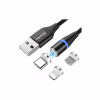 Дата кабель USB 2.0 AM to Lightning + Micro 5P + USB-C 1.0m Magnetic ColorWay (CW-CBUU038-BK) - Image 3