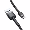 Дата кабель USB 2.0 AM to Micro 5P 0.5m Cafule 2.4A Black-Grey Baseus (CAMKLF-AG1) - Image 2