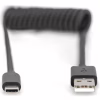 Дата кабель USB 2.0 AM to USB-C 1.0m (0.32m) spiral black Digitus (AK-300430-006-S) - Image 2