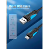 Дата кабель USB 2.0 AM to Micro 5P 0.5m Black Vention (VAS-A08-B050) - Image 2
