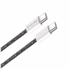 Дата кабель USB-C to USB-C 2.0m (braided cotton) (PD Fast Charging 60W) 3.0А black ColorWay (CW-CBPDCC068-BK) - Image 3