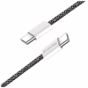 Дата кабель USB-C to USB-C 2.0m (braided cotton) (PD Fast Charging 60W) 3.0А black ColorWay (CW-CBPDCC068-BK) - Image 4