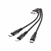 Дата кабель USB 2.0 AM to Lightning + Micro 5P + USB-C 0.25m 2.4A nylon X47 black HOCO (6931474727398) - Image 2