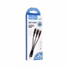 Дата кабель USB 2.0 AM to Lightning + Micro 5P + USB-C 0.25m 2.4A nylon X47 black HOCO (6931474727398) - Image 4