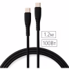 Дата кабель USB-C to USB-C 1.2m 100W Chip Silicon Black Vinga (VCDCCC21012SB) - Image 4