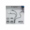 Дата кабель USB-C to Lightning 27W + USB-C 60W + Apple Watch 2.5W 1.5m icharge trio black Promate (icharge-trio.black) - Image 2