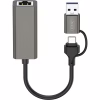 Адаптер USB-C + USB A to RJ45 Ethernet 100Mbps XO (HUB018.black) - Image 3