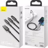Дата кабель USB 2.0 AM to Lightning + Micro 5P + Type-C 1.5m 3.5A black Baseus (CAMLTWJ-01) - Image 3