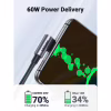 Дата кабель USB-C to USB-C 0.5m 3A 60W 90° corner US255 black/gray Ugreen (50122) - Image 2