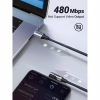 Дата кабель USB-C to USB-C 0.5m 3A 60W 90° corner US255 black/gray Ugreen (50122) - Image 4