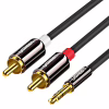 Кабель мультимедийный 3.5mm M to 2xRCA M 3.0m AV116 black Ugreen (10590) - Image 2