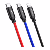 Дата кабель USB 2.0 AM to Lightning + Micro 5P + USB-C 1.2m 5A black Baseus (CAMLT-BSY01) - Image 2