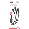 Дата кабель USB 2.0 AM to Lightning + Micro 5P + USB-C 3A black XO (CB-23U3-BK) - Image 2