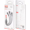 Дата кабель USB 2.0 AM to Lightning + Micro 5P + USB-C 3A black XO (CB-23U3-BK) - Image 3