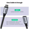 Дата кабель USB-C M/F 0.5m 5A USB 3.1 Gen2 10Gbps black Ugreen (80810) - Image 10