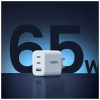 Зарядний пристрій UGREEN 3xUSB 65W (2xType-C+USB QC3.0) Fast Charger White CD275 (90496) - Image 2