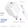 Зарядное устройство ColorWay C101D GaN Mini 20W PD PPS USB-C + cable USB-C to Lightning white (CW-CHS059PDL-WT) - Image 7