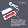 Мережевий подовжувач TECCO 1.5м 2 поста white (8681277843433) - Image 4