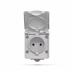 Розетка Videx BINERA IP65 наружная 1ая серая (VF-BNW21-G) - Image 2