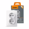 Розетка Videx BINERA 2ая с заземлением (VF-BNSK2G-W) - Image 4