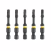 Набор бит DeWALT IMPACT TORSION, ударные, Torx, T15, L=57 мм, 5 шт (DT7394T) - Image 2