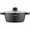 Каструля Ardesto Gemini Anzio скляна кришка 20 см 2,5 л чорна (AR2420GE) - Image 2