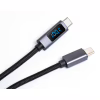 Дата кабель USB-C to USB-C 2.0m 100W LCD Display Nylon Black Vinga (VYDCCC22100D) - Image 2