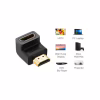 Переходник HDMI M to HDMI F 90° corner Down HD112 black Ugreen (20109) - Image 3
