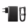 Зарядний пристрій Baseus 2xUSB-C 140W + 1xUSB GaN + cable USB-C to USB-C black (CCGP100201) - Image 4