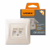 Комп'ютерна розетка Videx BINERA CAT6 + CAT6 подвійна кремова (VF-BNSK2PC6-CR) - Image 3